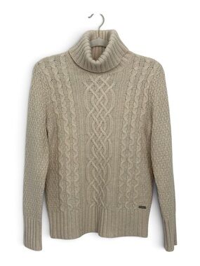 Eddie Bauer Women’s Wool-Blend Cable Knit Turtleneck Sweater – Size Small
